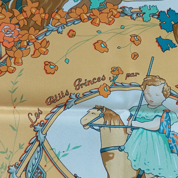 HERMES Orange Silk Scarf - Picture 4 of 6